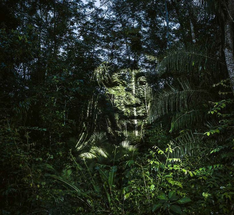 Душа Амазонки: француз с помощью света создает невероятный стрит-арт в джунглях 